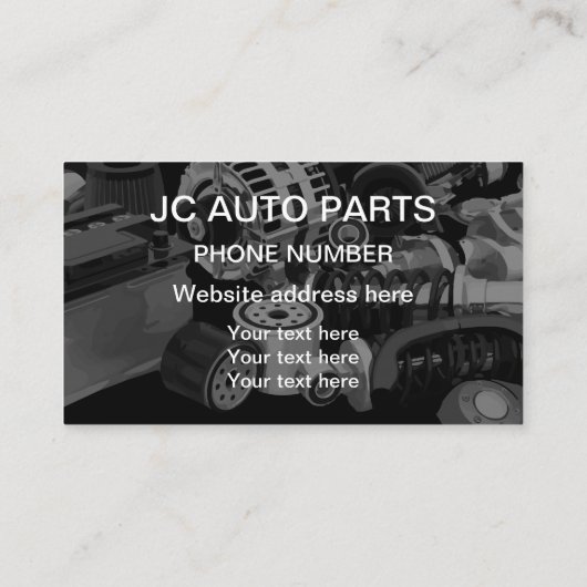 Auto-onderdelen en redding visitekaartje (Achterkant)