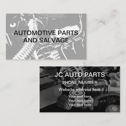 Auto-onderdelen en redding visitekaartje (Voorkant / Achterkant)