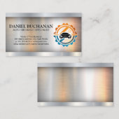 Auto-onderdelen en services | Metallic geborsteld Visitekaartje (Voorkant / Achterkant)