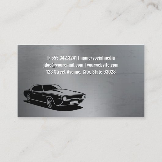 Auto-onderdelen en  voertuig visitekaartje (Achterkant)