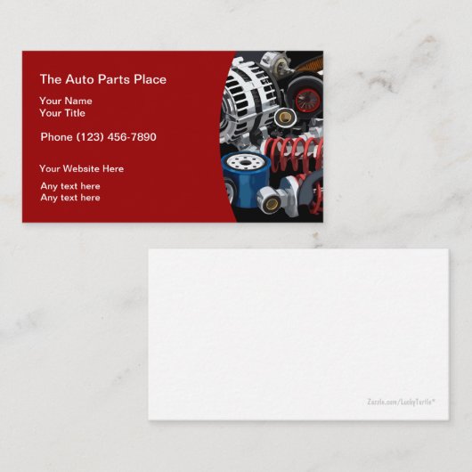 Auto Onderdelen Moderne Cool Visitekaartjes (Voorkant / Achterkant)