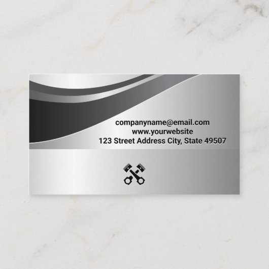 Auto Onderdelen | Reparatie Diensten | Metalen Ach Visitekaartje (Achterkant)