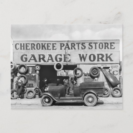 Auto-onderdelen van Cherokee: 1936 Briefkaart (Voorkant)