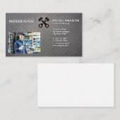 Auto Onderhoud | Monteur | Staal | Auto Service Visitekaartje (Voorkant / Achterkant)