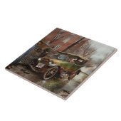 Auto-ongeluk - Let op ijs 1921 Tegeltje (Zijkant)
