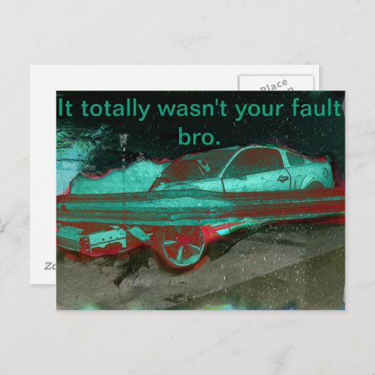 Auto-ongeluk na de Kaart (Voorkant / Achterkant)