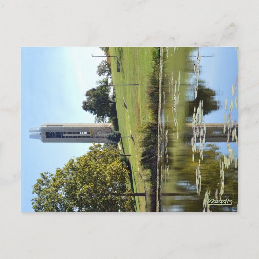 Auto op campus briefkaart (Achterkant)