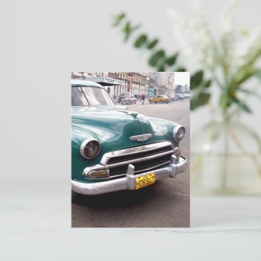  auto op Cuba Briefkaart (Staand voorkant)