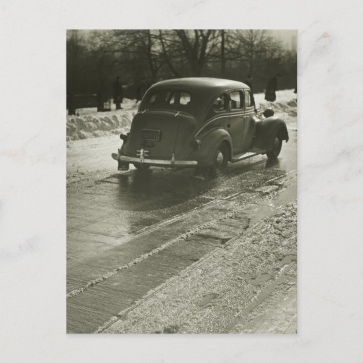 Auto op de weg briefkaart (Voorkant)