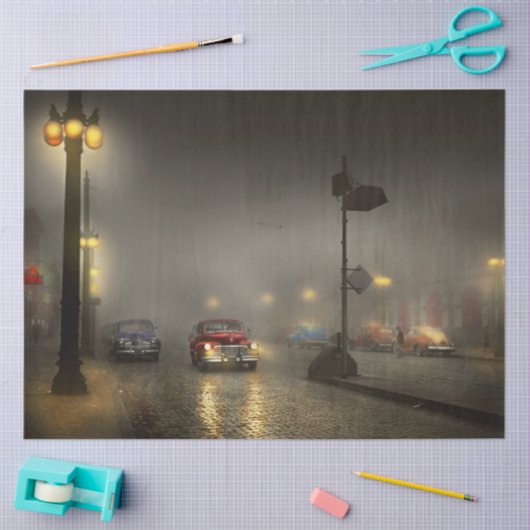 Auto - Op een eenzame weg 1940 Tissuepapier (Craft)