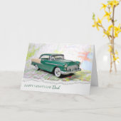 auto op kaart voor Vaderdag (Gele Bloem)