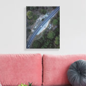 auto op weg in bos canvas afdruk (Insitu (Woonkamer))