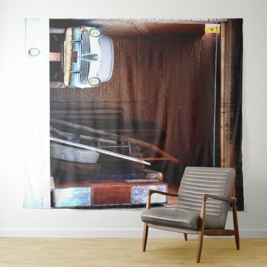 Auto op zolder wandkleed (In Situ (horizontaal))