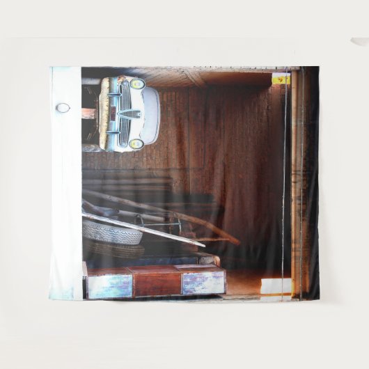 Auto op zolder wandkleed (Voorkant (horizontaal))