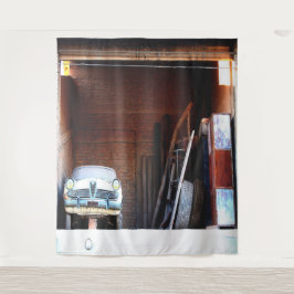 Auto op zolder wandkleed