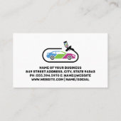 Auto Paint Logo | Geschoolde werknemer werkt aan a Visitekaartje (Achterkant)