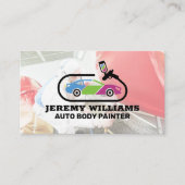 Auto Paint Logo | Geschoolde werknemer werkt aan a Visitekaartje (Voorkant)