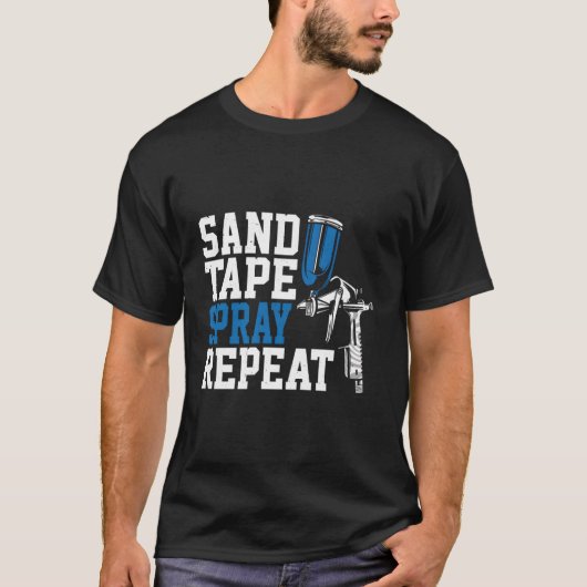 Auto Painter Zand Tape Spray Herhaal Auto Body Pai T-shirt (Voorkant)