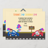 Auto Parade Verjaardag dank u kaart (Voorkant / Achterkant)