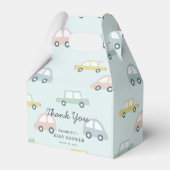 Auto Patroon Blauw Meisje Baby shower Favor Box Bedankdoosjes (Voorkant Zijde)