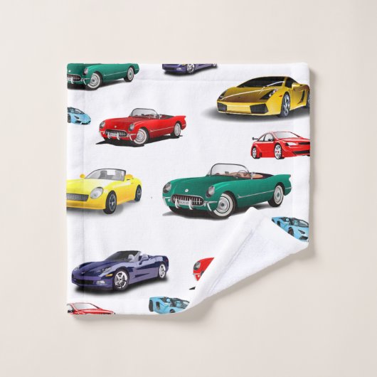 Auto Patroon Meerkleurige Voertuigen Auto Bad Handdoek (Wasdoekje)
