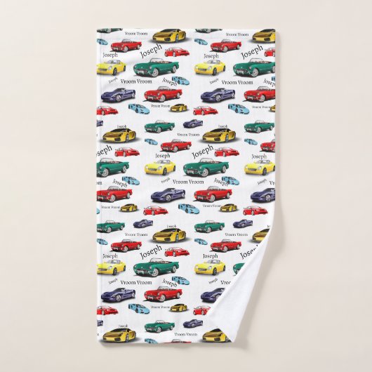 Auto Patroon Meerkleurige Voertuigen Auto Bad Handdoek (Handdoek)