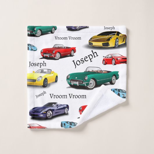 Auto Patroon Meerkleurige Voertuigen Auto Bad Handdoek (Wasdoekje)