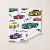 Auto patroon multi-gekleurde voertuigen auto's aut bad handdoek (Wasdoekje)