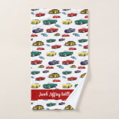 Auto patroon multi-kleurige voertuigen auto's auto bad handdoek (Handdoek)