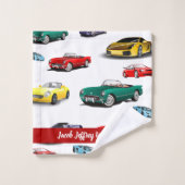 Auto patroon multi-kleurige voertuigen auto's auto bad handdoek (Wasdoekje)