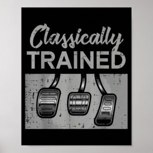 Auto-pedalen klassiek getrainde handgeschakelde tr poster