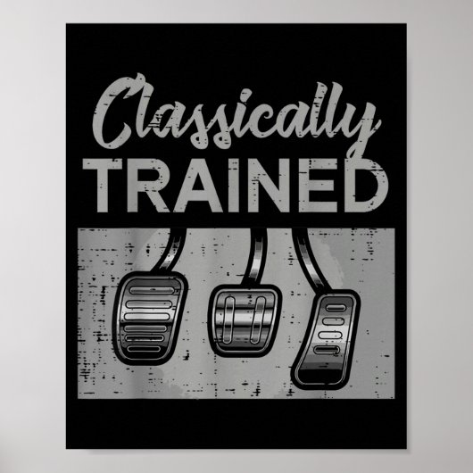 Auto-pedalen klassiek getrainde handgeschakelde tr poster (Voorkant)