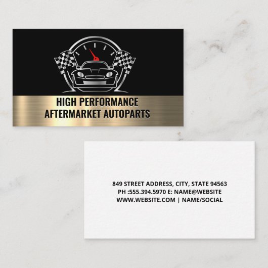Auto Performance Racing Metallic Logo Visitekaartje (Voorkant / Achterkant)