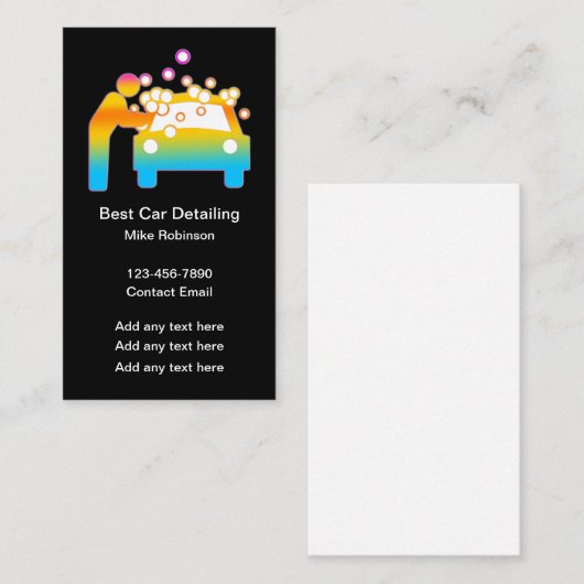 Auto Professionele Detailing Services Visitekaartje (Voorkant / Achterkant)