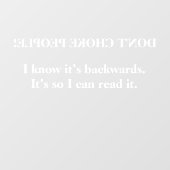 Auto Raam Cling, 11" lang door 8" hoog Raamsticker (Vel)