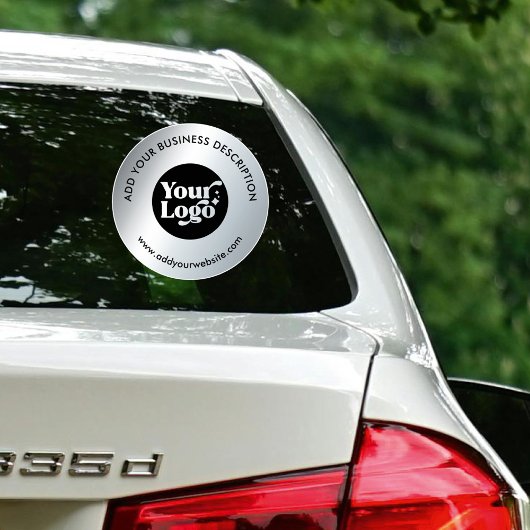 Auto Raam Decal Merk Logo Website Faux Silver Sticker