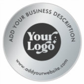 Auto Raam Decal Merk Logo Website Faux Silver Sticker (Voorkant)