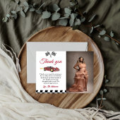 Auto Race Baby shower Dank u kaart