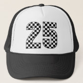 auto-race-checkers nummer 25 trucker pet (Voorkant)