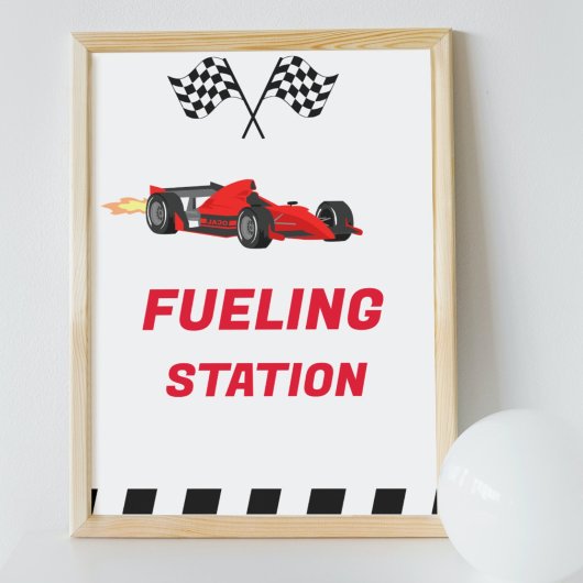 Auto Race Growing Up Twee Snelle Brandstof Station Poster