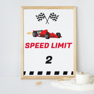 Auto Race Growing Up Twee snelle snelheidslimiet t Poster