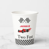 Auto race jongen2e verjaardagsfeestje papieren bekers (Achterkant)