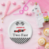 Auto race jongen 2e verjaardagsfeest papieren bordje (Feest)
