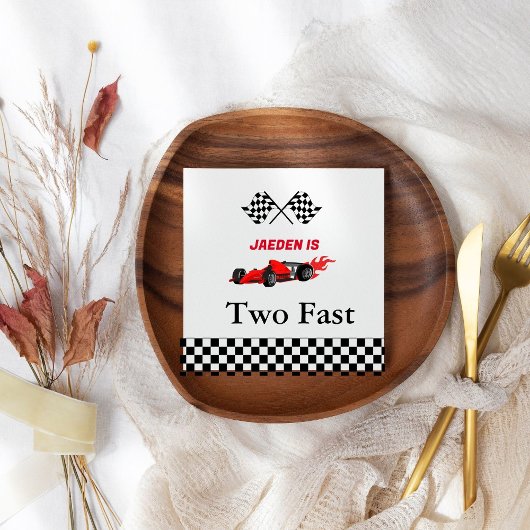 Auto race jongen @nd verjaardagsfeest servet