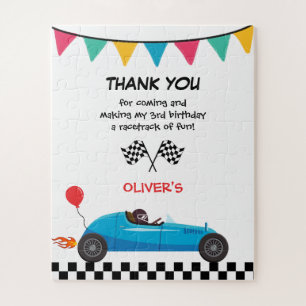 Auto Race Kids Verjaardagsfeest Dank u Cadeau Legpuzzel