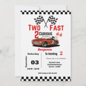 Auto race opgroeien twee snelle jongen 2e verjaard kaart (Voorkant)