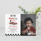 Auto race Twee snel 2 nieuwsgierig jongen 2e verja Kaart (Staand voorkant)