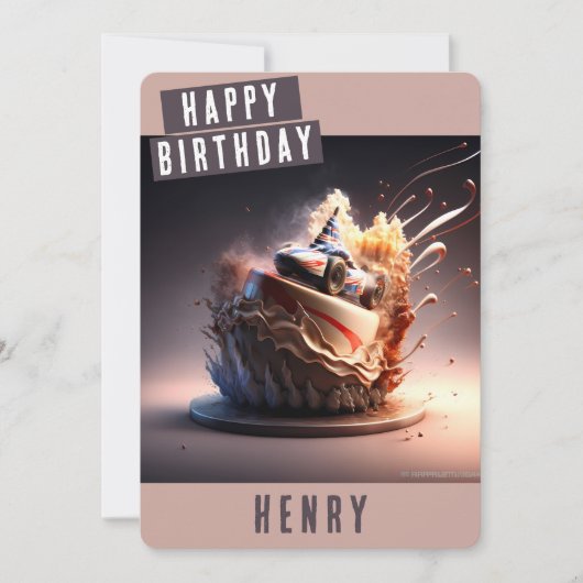 Auto racen Verjaardag Kaart (Voorkant)