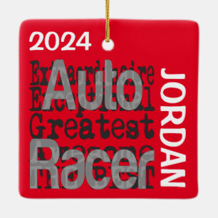 Auto Racer Extraordinaire CUSTOM Keramisch Ornament