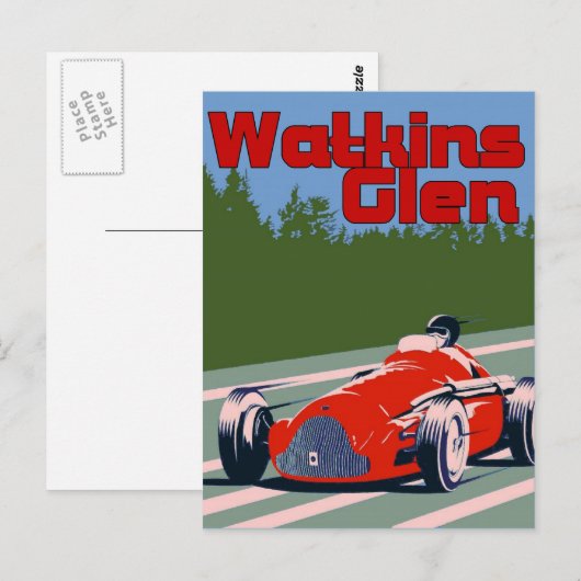 Auto Racer, Watkins Glen Briefkaart (Voorkant / Achterkant)